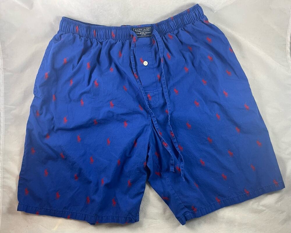 Polo Ralph Lauren Allover Pony Print Sleep Lounge Shorts Pockets Boxers Mens M
